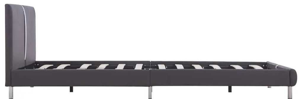Estrutura de cama 140x200 cm couro artificial cinzento
