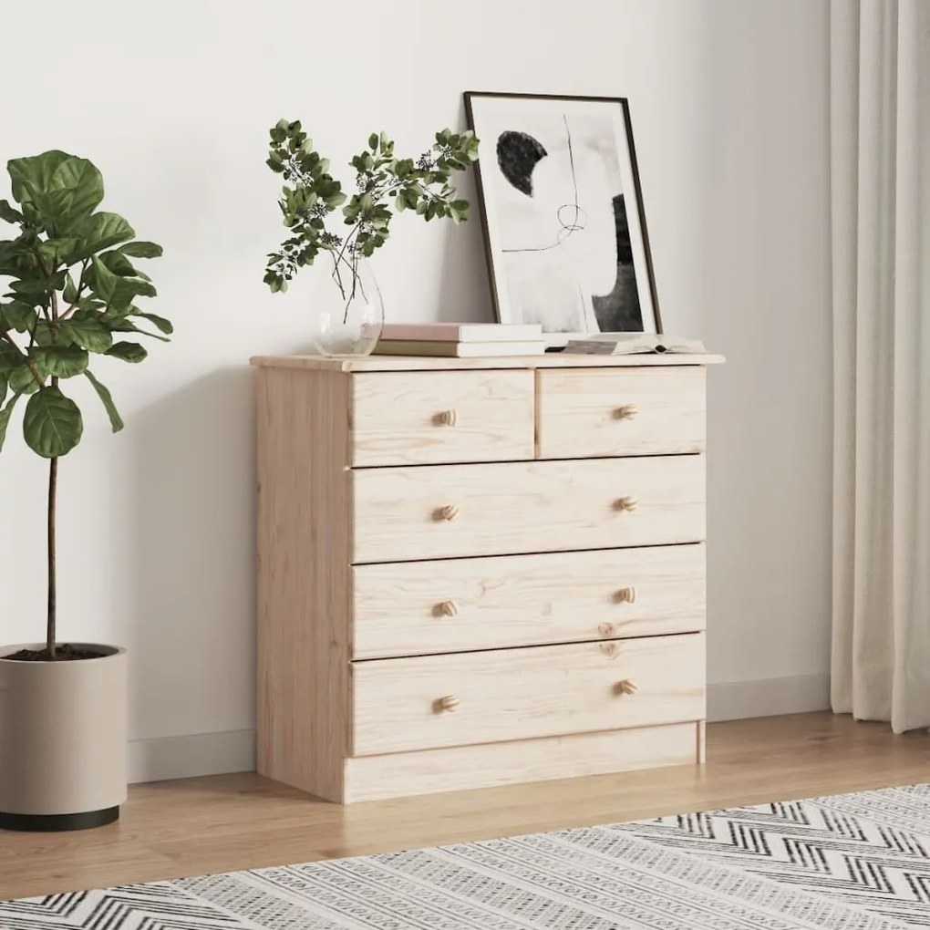 353921 vidaXL Cómoda ALTA 77x35x73 cm madeira de pinho maciça