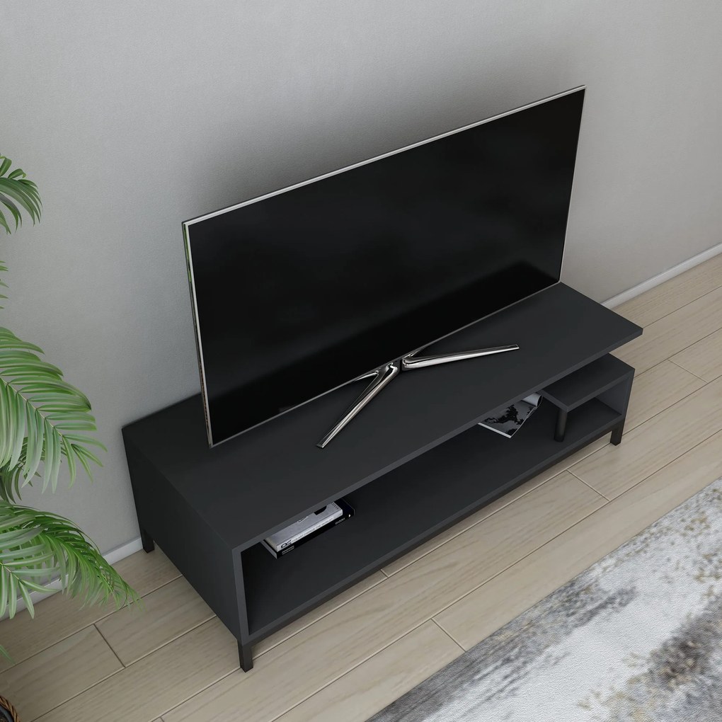 Móvel TV Reilly – Preto Antracite – 120 cm x 44,6 cm x 37,6 cm