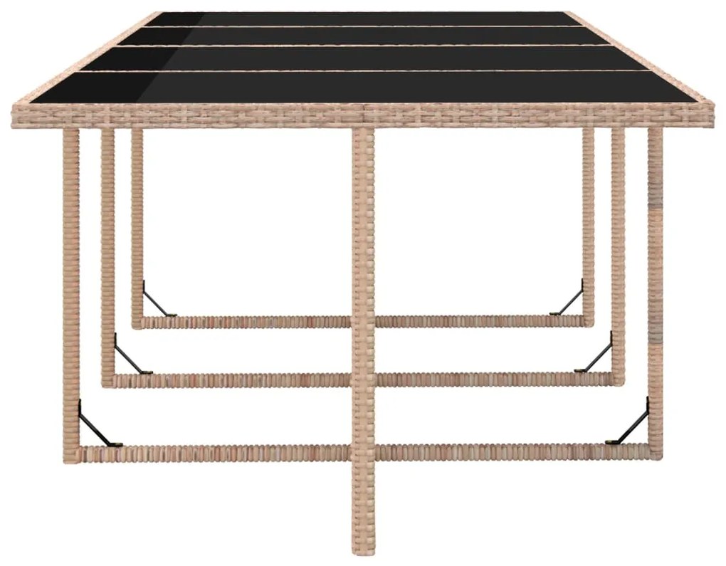 13 pcs conjunto jantar exterior com almofadões vime PE bege