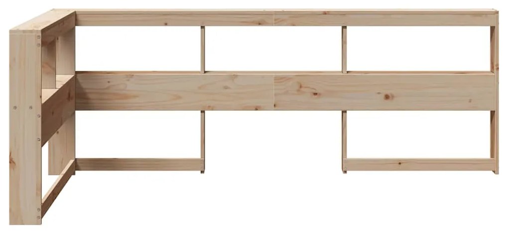 Estante cabeceira forma de L 90 cm madeira de pinho maciça
