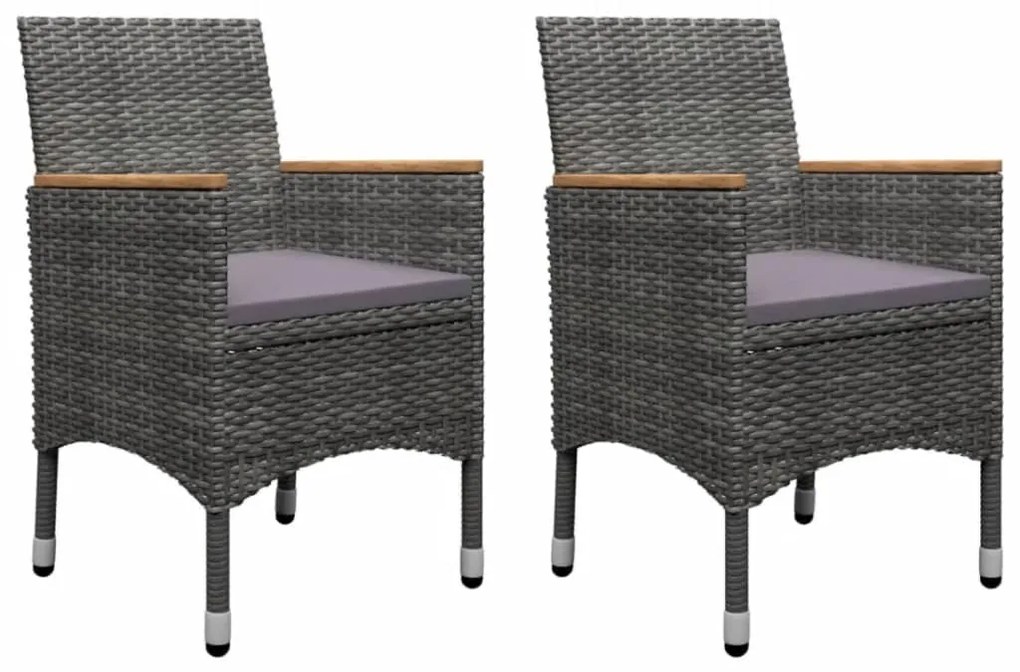 5 pcs conjunto de jantar para jardim cinzento