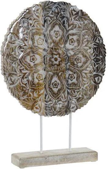 Figura Decorativa Dekodonia Mandala Metal Madeira de mangueira (29 x 7 x 42 cm)