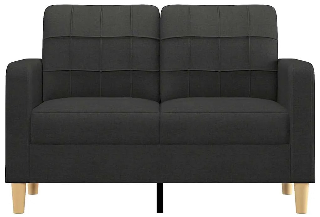 Sofá de 2 lugares tecido 120 cm preto