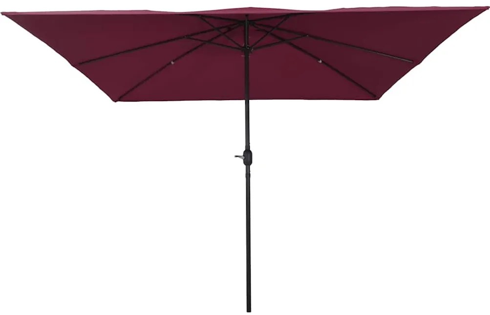 Guarda-sol Quadrado 295x245 cm Vermelho Bordeaux