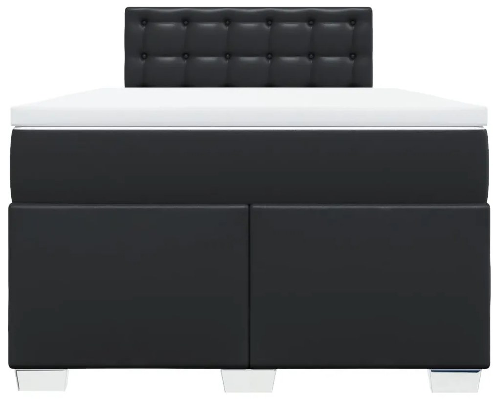 Cama com Molas/Colchão e Luzes Led - 120x200 cm - Couro Artificial Pre