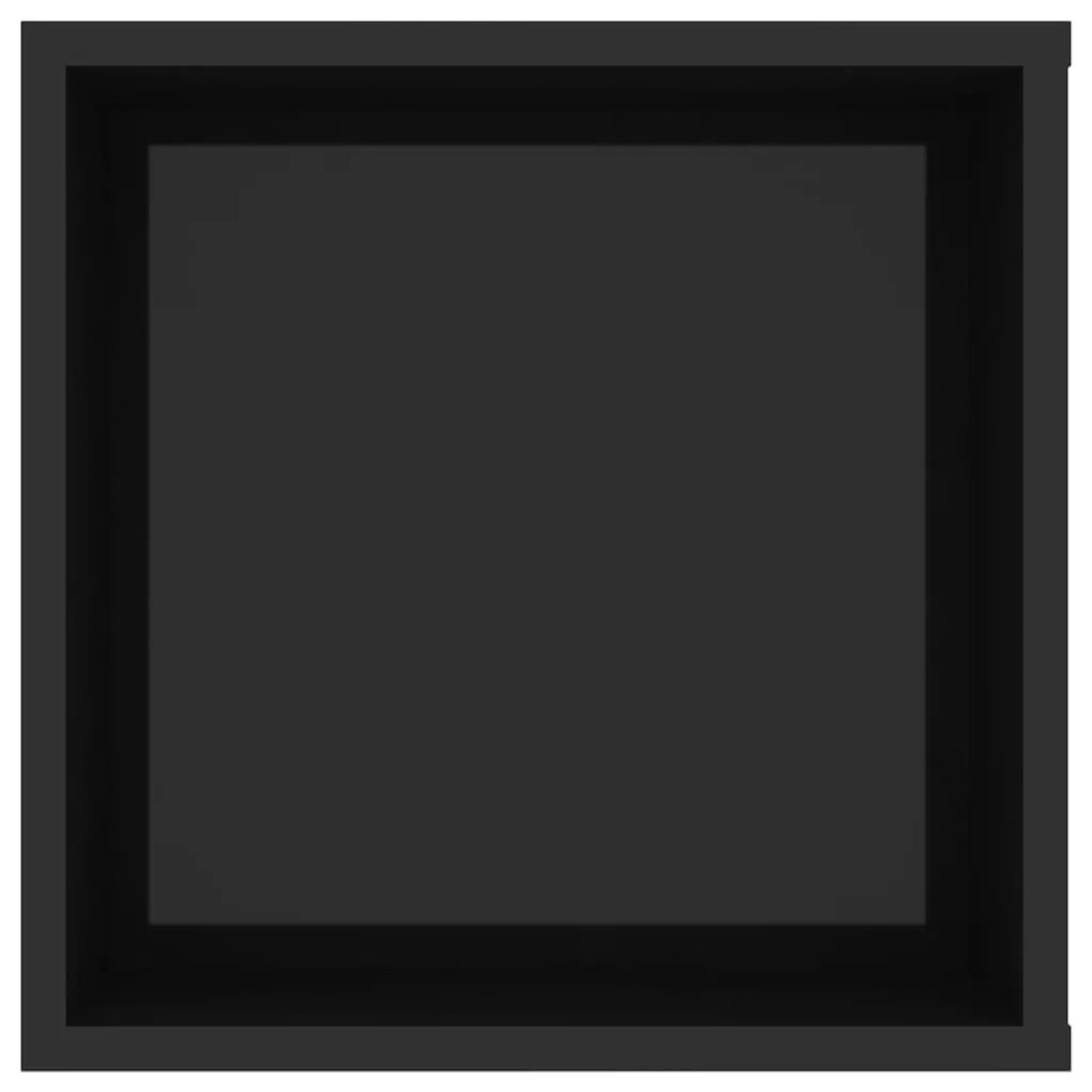 Armário de parede para TV derivados de madeira preto brilhante