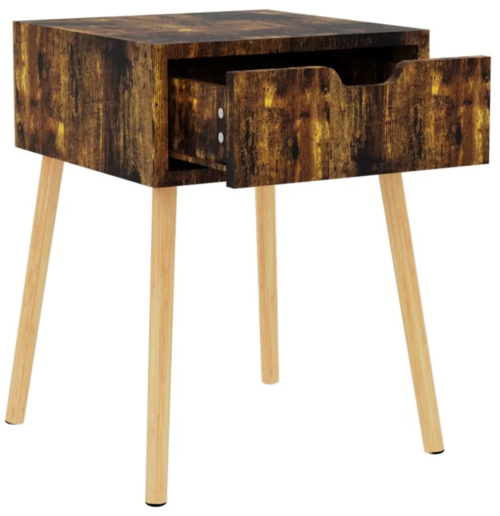 Mesa de cabeceira 40x40x56 cm derivados madeira carvalho fumado