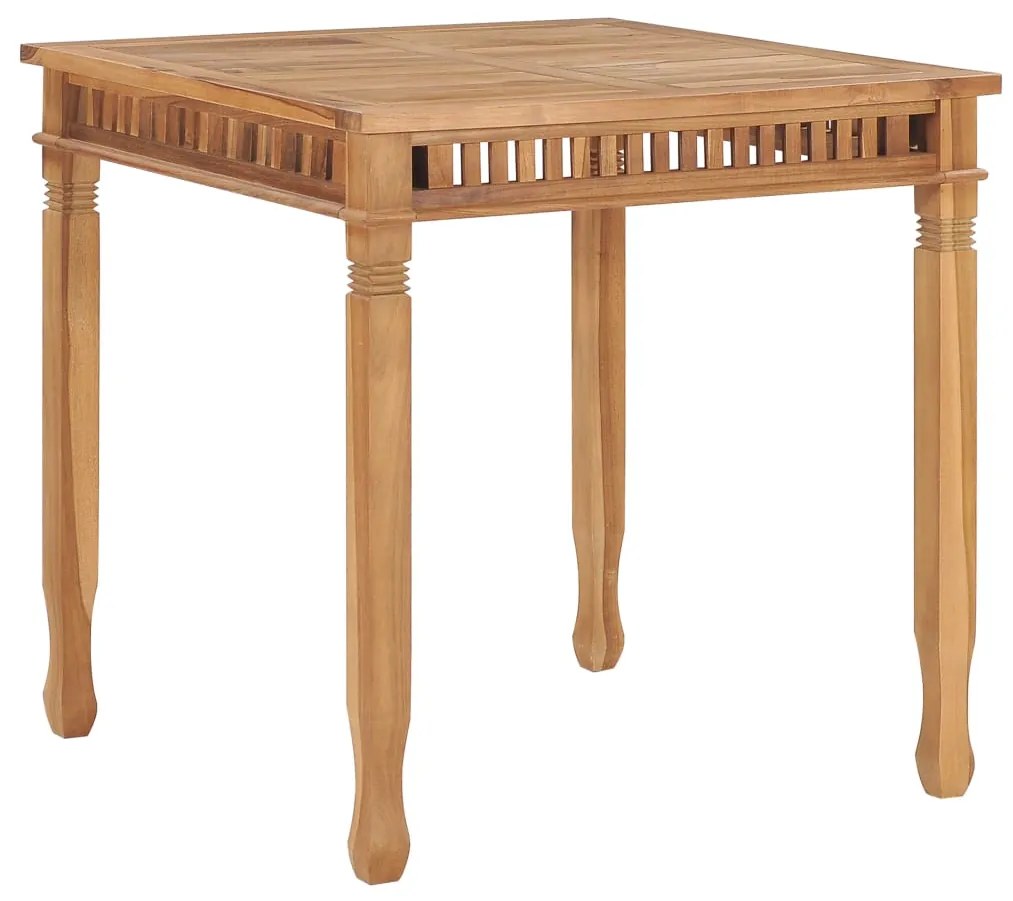 49384 vidaXL Mesa de jantar para jardim 80x80x80 cm madeira de teca maciça