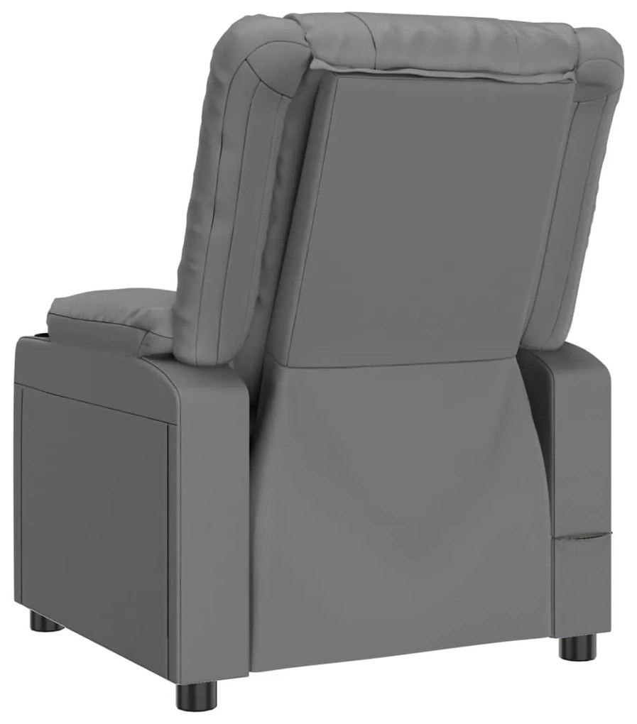 Cadeira de massagens couro artificial cinzento