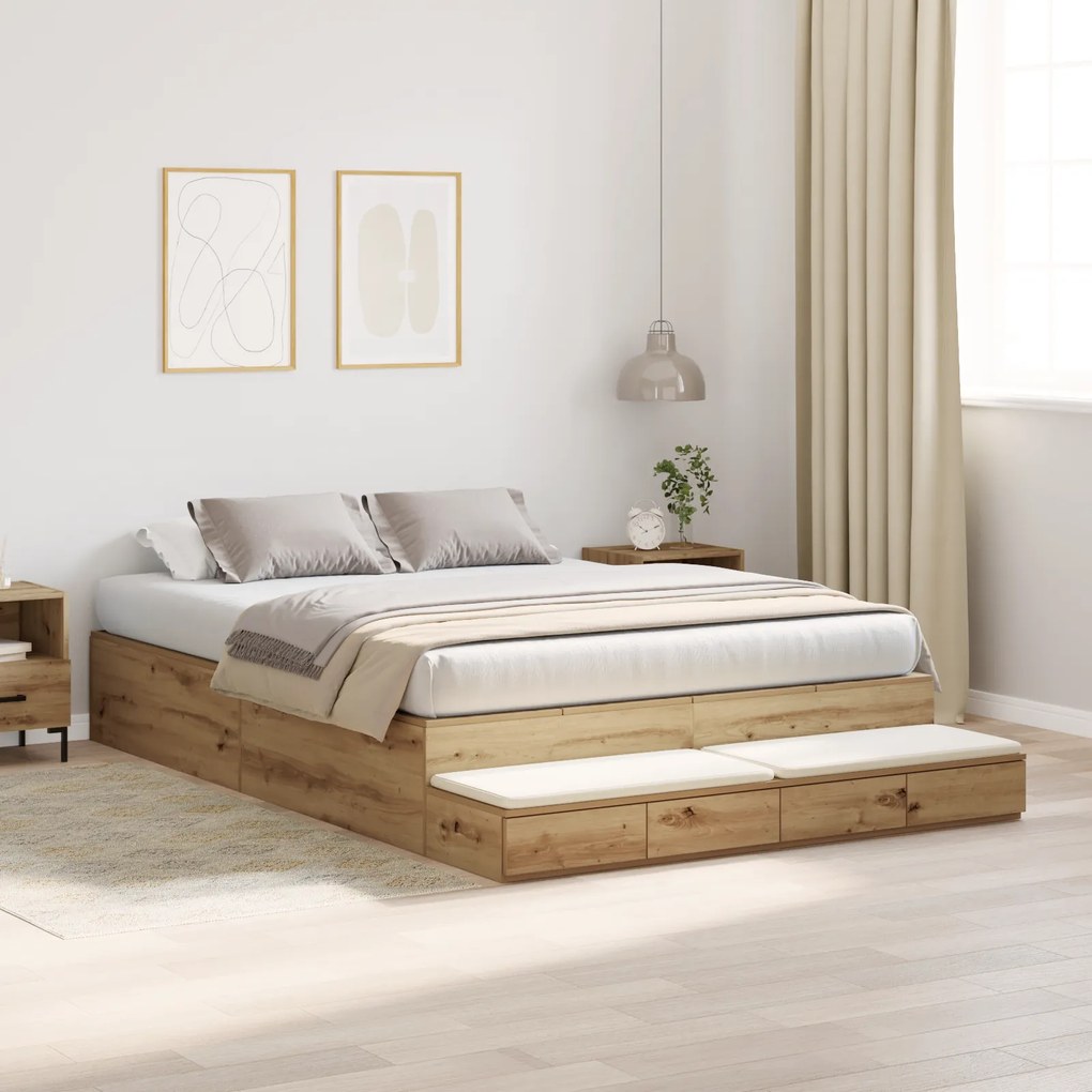 Cama de Armazenamento Artisan Carvalho 140x200 cm