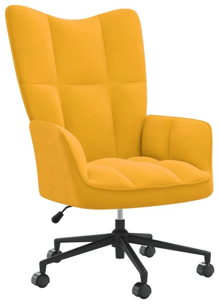 328179 vidaXL Cadeira de descanso veludo amarelo mostarda