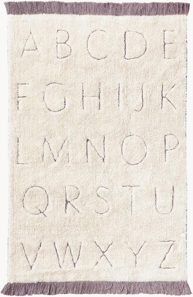 Tapete para crianças lavável artesanal com design de letras Abc