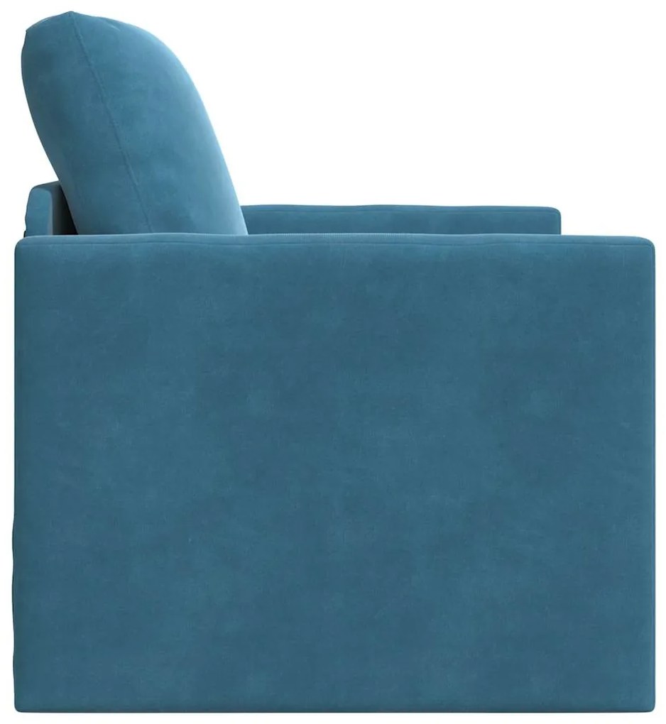 Sofá Cama 2 em 1 Azul 74x77x81 cm Veludo