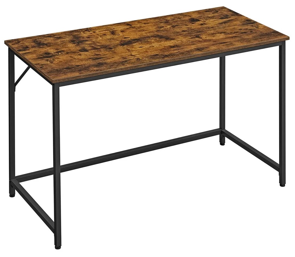 Mesa para computador com estrutura em aço 120 x 60 x 75 cm Castanho vintage + preto