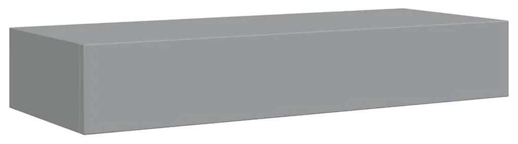 Prateleira de parede com gaveta MDF 60x23,5x10 cm cinzento