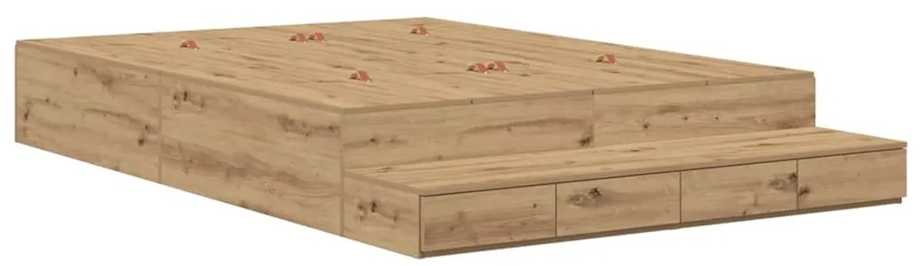 Cama de Armazenamento Carvalho Artisan 160x200 cm