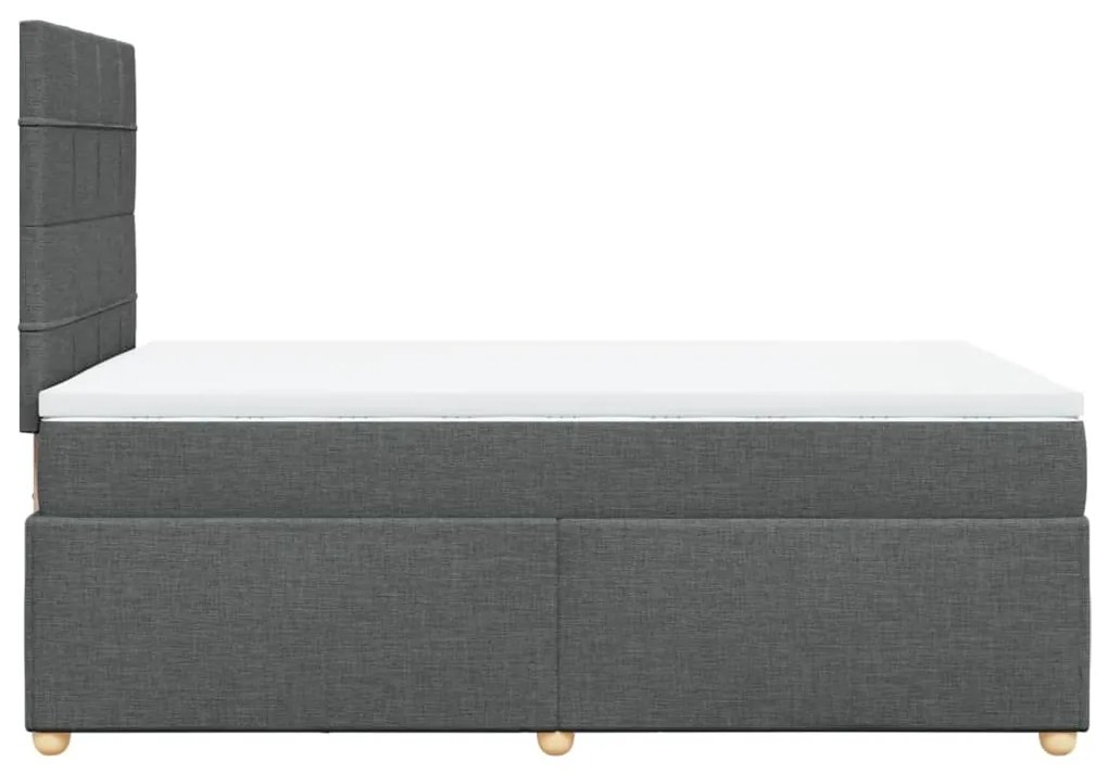 Cama boxspring com colchão 120x190 cm tecido cinzento-escuro