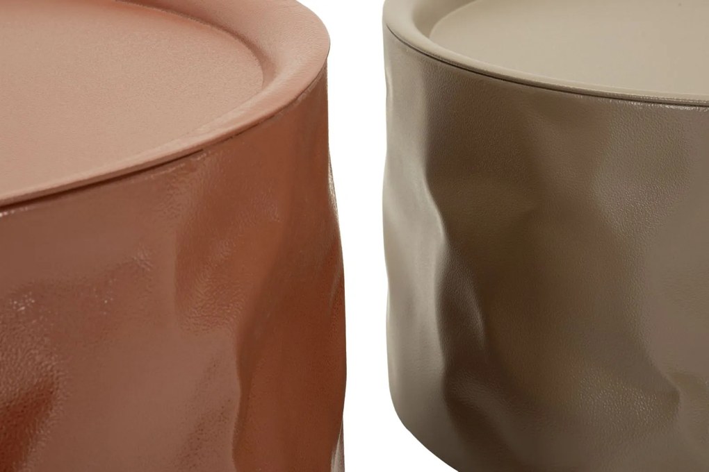 CONJUNTO DE MESA DE CAFÉ NORIMBERGA 2 PEÇAS Ø 62X30-51X26 CM VERMELHO E BRANCO