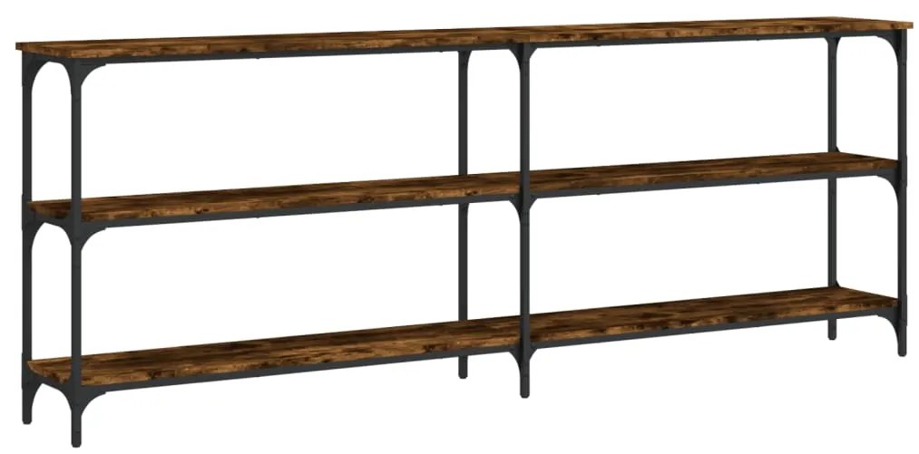 Mesa consola 200x29x75 cm derivados de madeira carvalho fumado