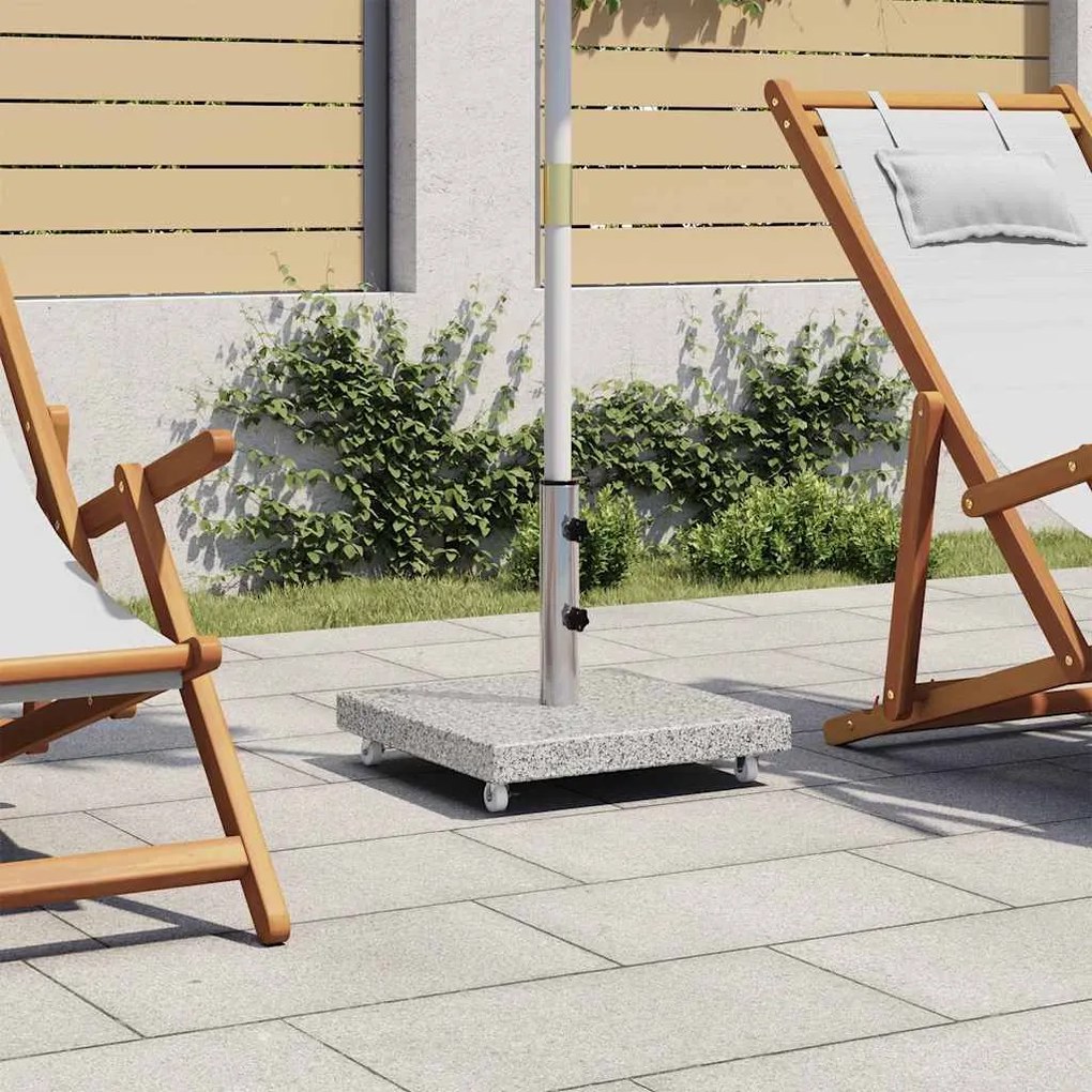 vidaXL Base de guarda-sol quadrada granito 30 kg cinzento