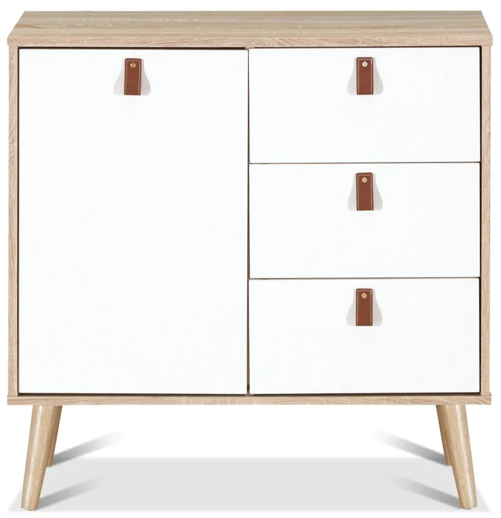 Aparador com Gavetas Armário de Armazenamento Armário de Madeira Aparador Multifuncional Armário de Sala de Estar 80 x 39,5 x 80,5 cm