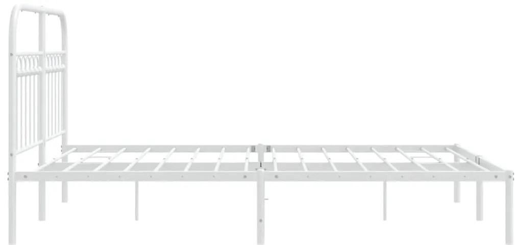 Estrutura de cama com cabeceira 140x200 cm metal branco