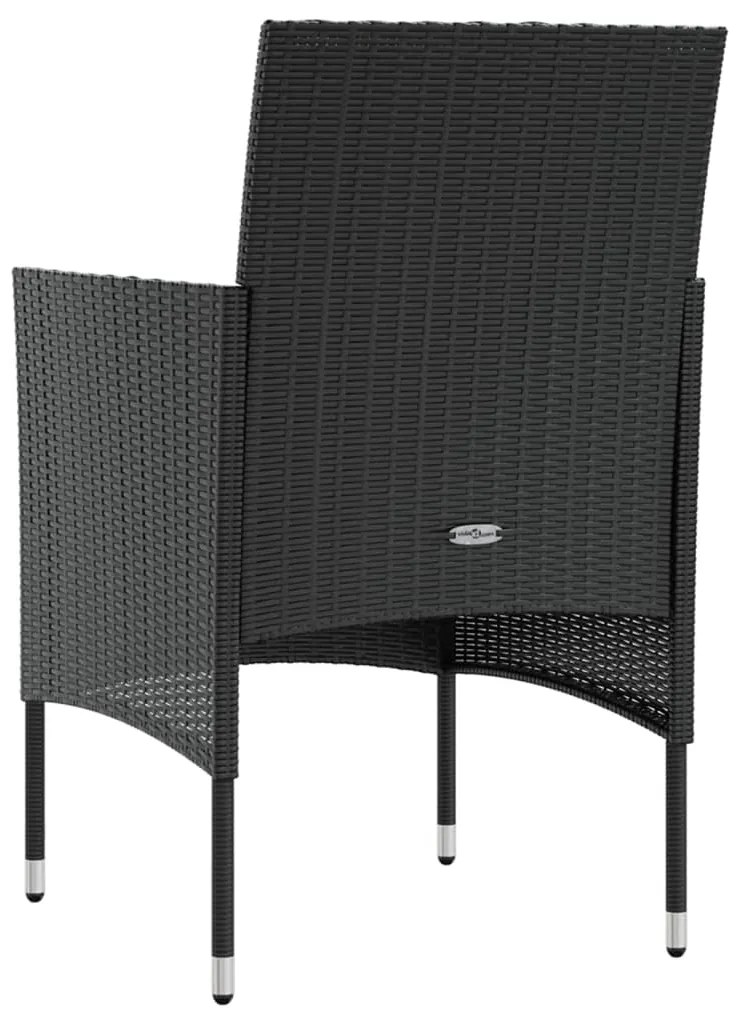 8 pcs conjunto lounge de jardim c/ almofadões vime PE preto