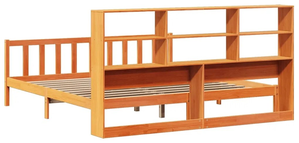 Cama com estante sem colchão 200x200 cm pinho maciço