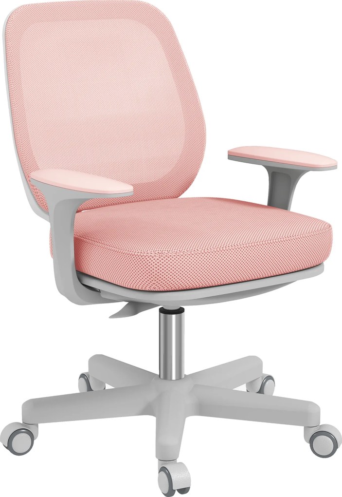 Vinsetto Cadeira de Escritório Ergonómica em Malha Regulável 55x48x82,5-94,5 cm Rosa | Aosom Portugal