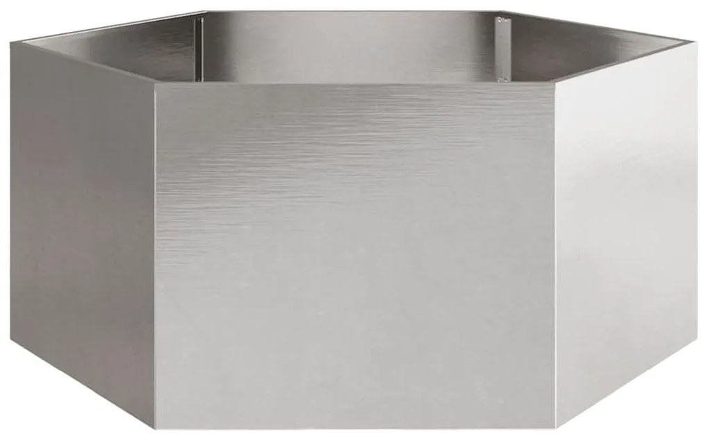 Vaso/floreira de jardim hexagonal 104x90x45 cm aço inoxidável