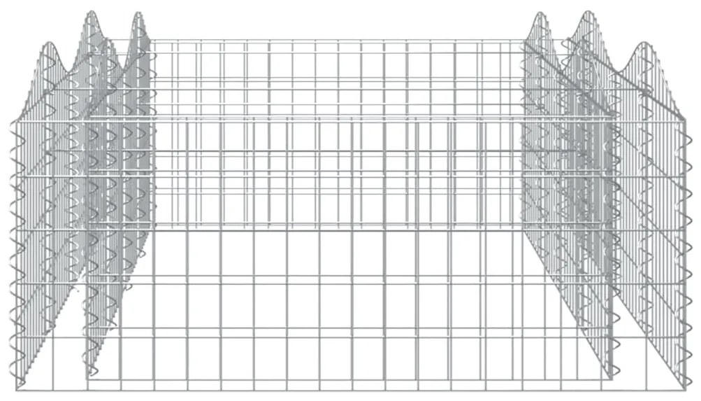 Canteiro elevado gabião arqueado 200x100x50cm ferro galvanizado