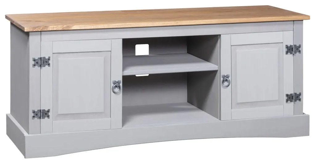 vidaXL Móvel de TV Corona Range pinho mexicano 120x40x52 cm cinzento