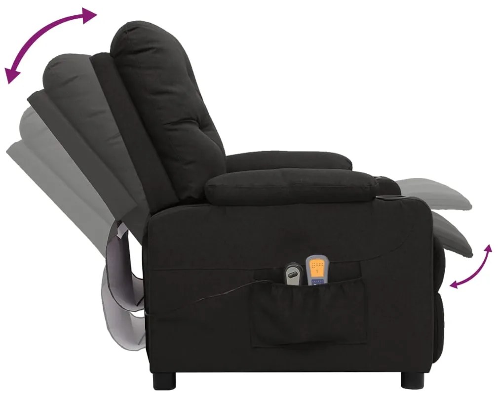 Poltrona de massagens elétrica tecido preto