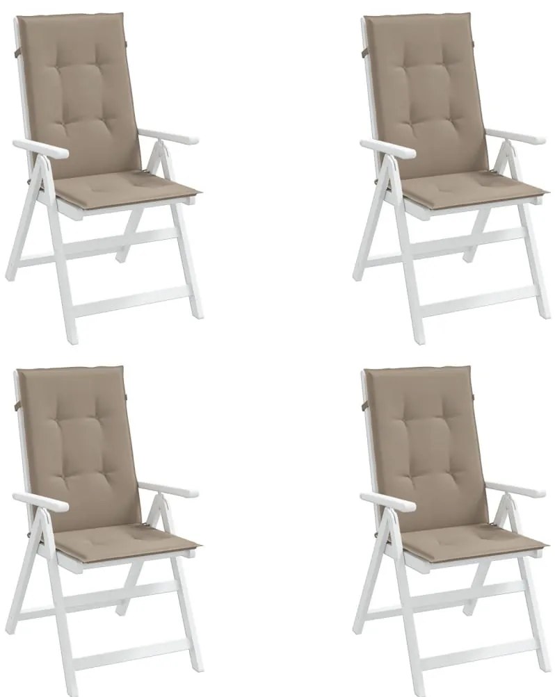 Almofadões cadeiras altas jardim 4 pcs tecido cinza-acastanhado