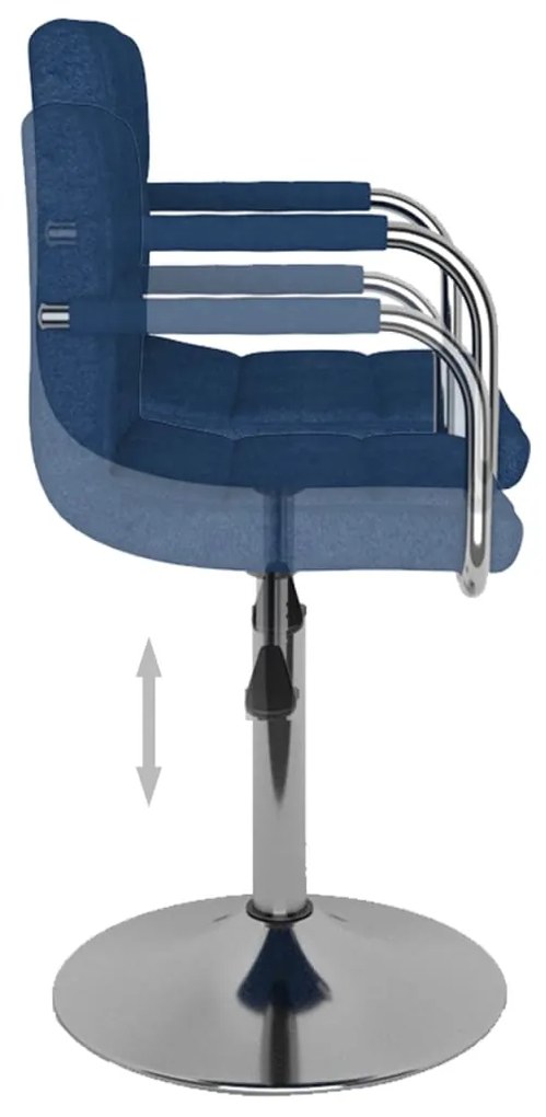 Cadeira de jantar em tecido azul