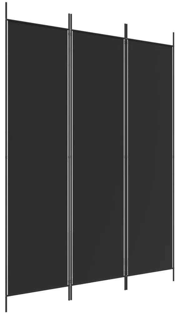 Biombo/divisória com 3 painéis 150x200 cm tecido preto