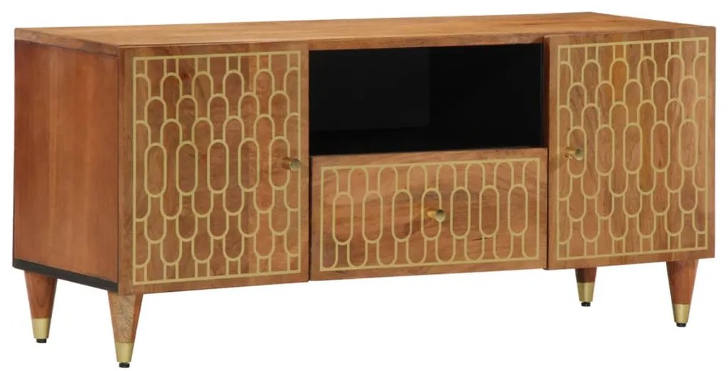 vidaXL Móvel de TV 105x33x46 cm madeira de mangueira maciça