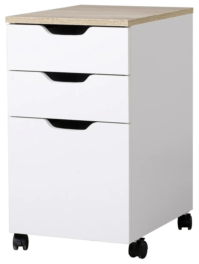 Cómoda tipo de Arquivo Móvel para Organizar Documentos no Escritório ou em Casa - Cor: Branco - 34x40x60.5cm
