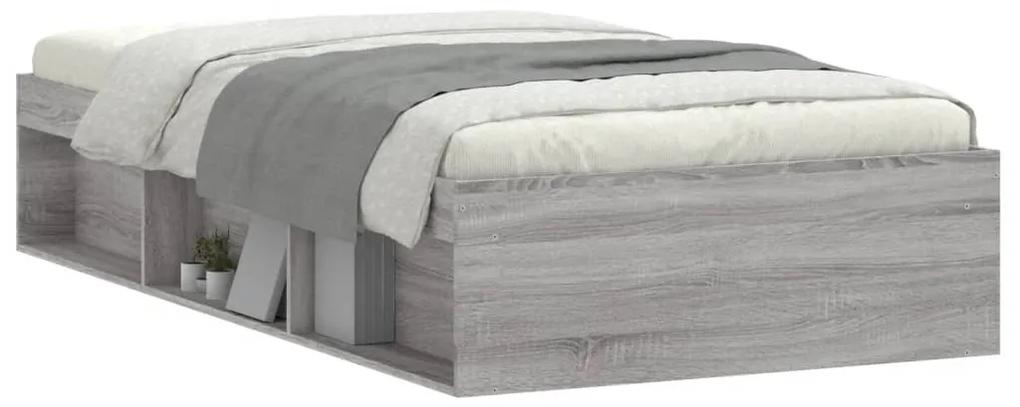 Estrutura de cama 100x200 cm cinzento sonoma