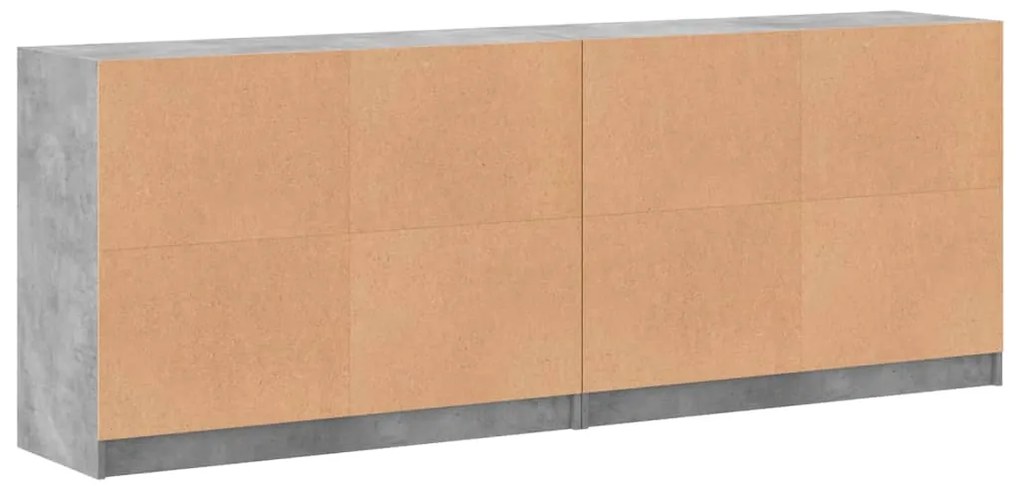 Estante c/ portas 204x37x75 cm derivados madeira cinza cimento