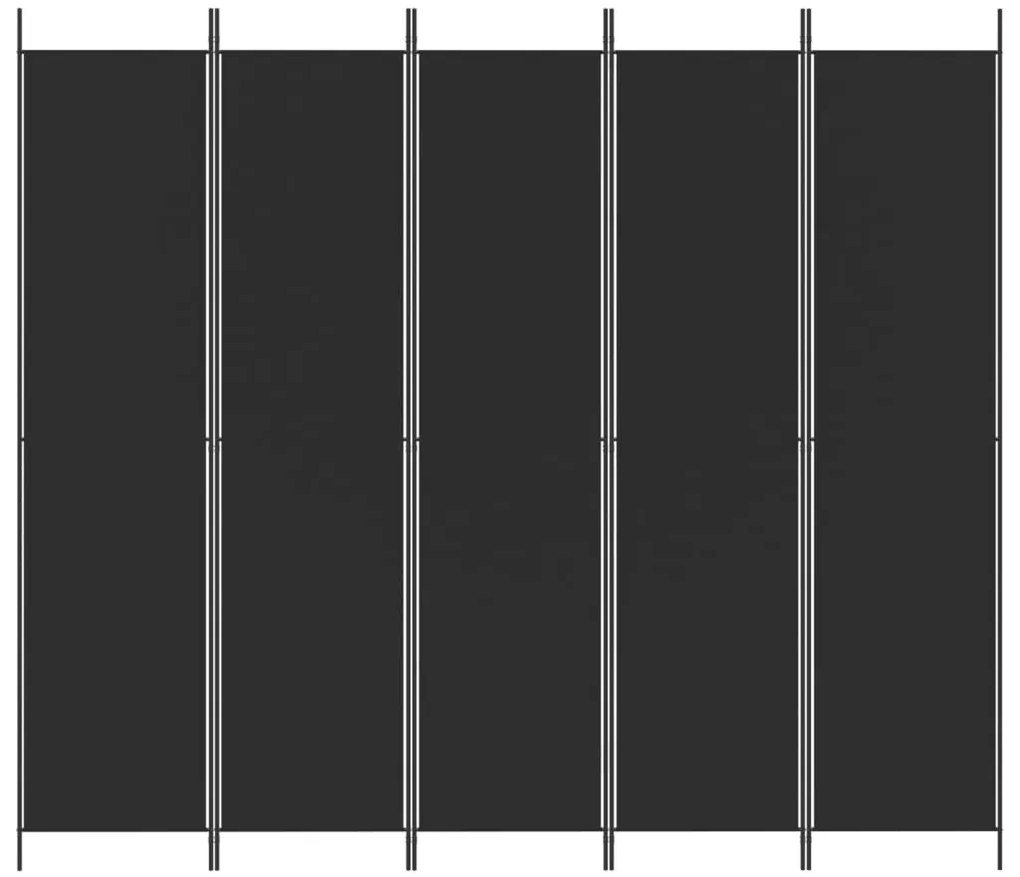 Divisória com 5 painéis 250x220 cm tecido preto