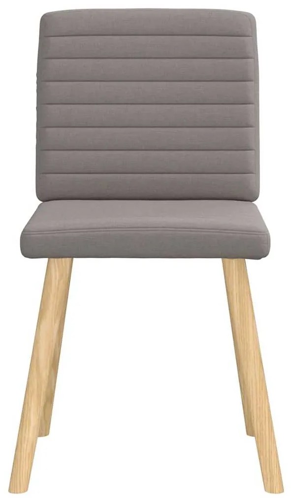 Cadeiras de jantar 4 pcs tecido cinzento-acastanhado