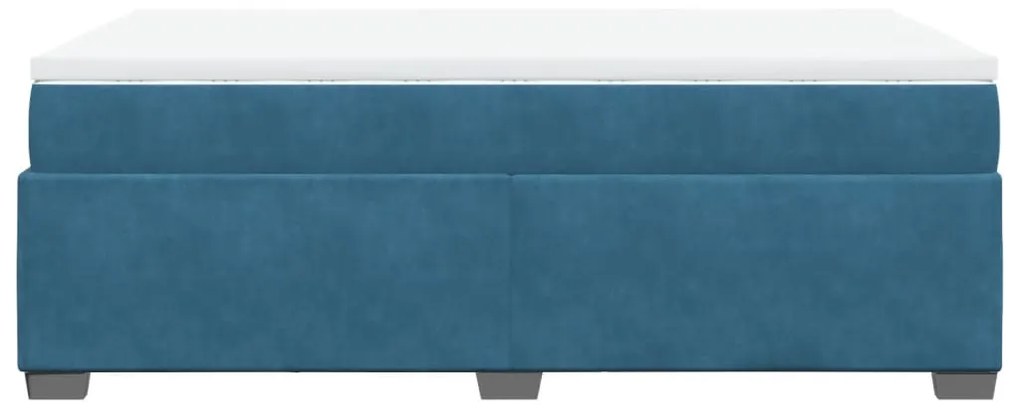 Cama boxspring com colchão 120x190 cm veludo azul-escuro