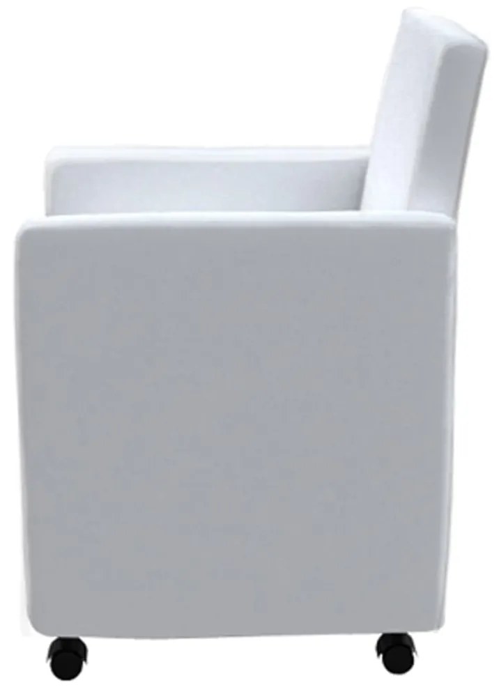 Cadeiras de jantar 6 pcs couro artificial branco