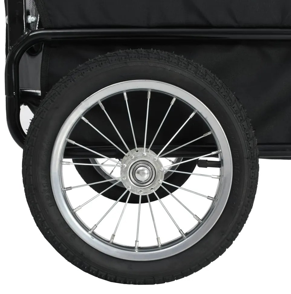 Reboque bicicletas/carrinho para animais 2-em-1 cinzento e azul