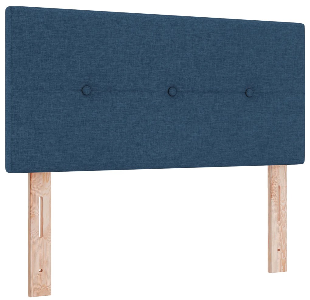 Cama Box Spring com Colchão Azul 90x200 cm Tecido