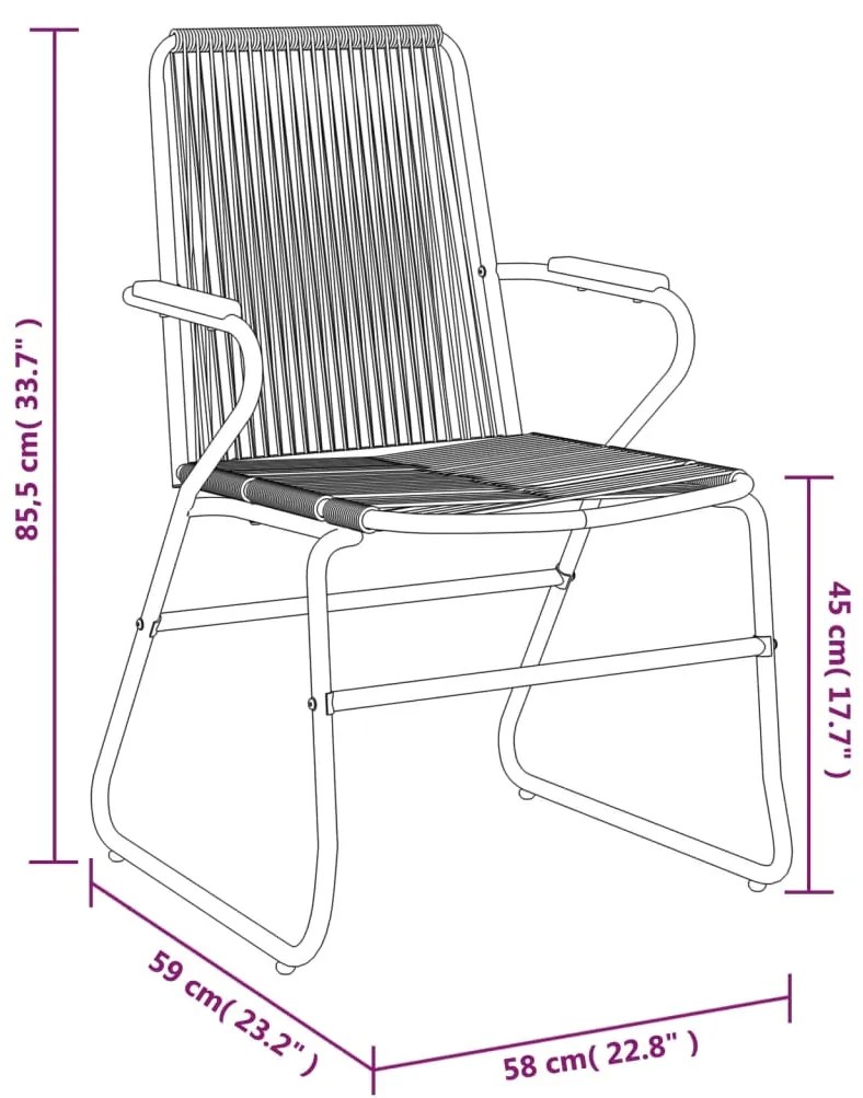 Conjunto de jantar para jardim 5 pcs vime PVC preto