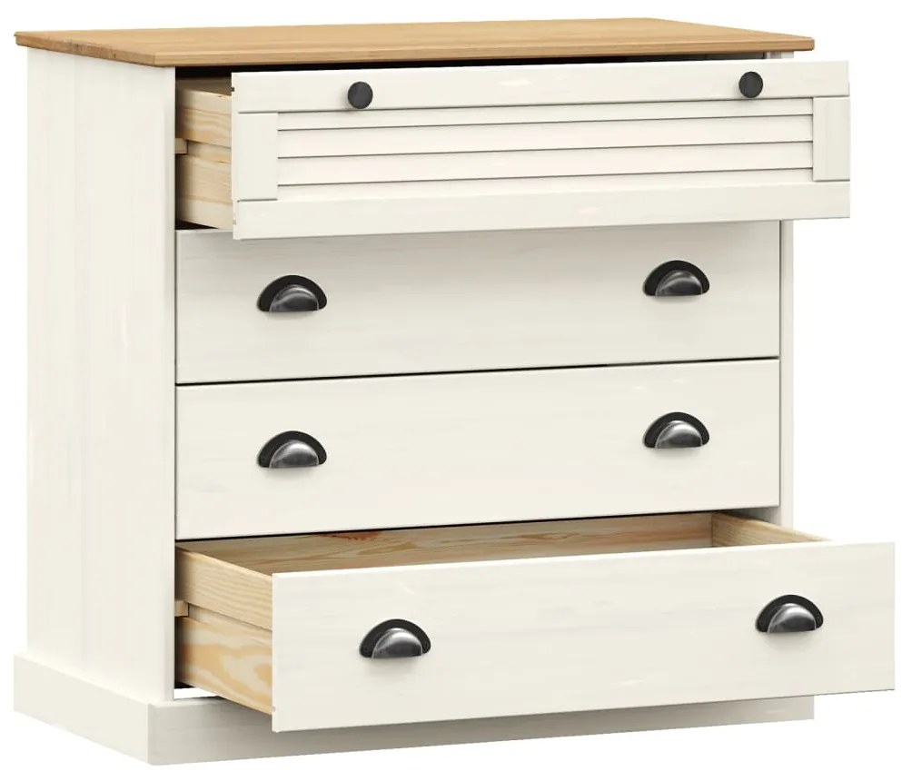 Armário com gavetas VIGO 80x40x76 cm pinho maciço branco