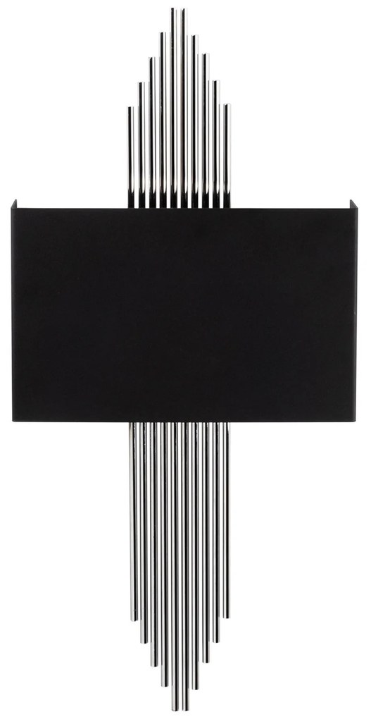 Candeeiro de Parede Modelo 614 – Preto e Prateado – 75 x 10 x 22 cm